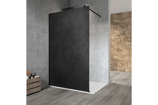 VARIO BLACK jednodílná sprchová zástěna k instalaci ke stěně, deska HPL Kara, 700 mm