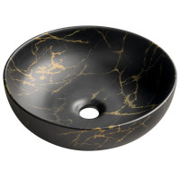 RONDANE keramické umyvadlo na desku Ø 41cm, portoro marmor