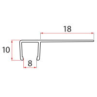 Set svislých těsnění pro sklo 8/8mm, 2000mm (2ks) Set svislých těsnění pro sklo 8/8mm, 2000mm (2ks)