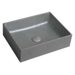 FORMIGO betonové umyvadlo, 47,5x13x36,5 cm, stříbrná