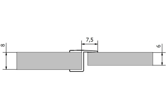 VITRA LINE těsnění mezi skla (praporek) 2000mm, na sklo 8mm