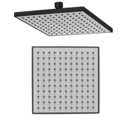 Hlavová sprcha, 200x200mm, ABS/černá mat