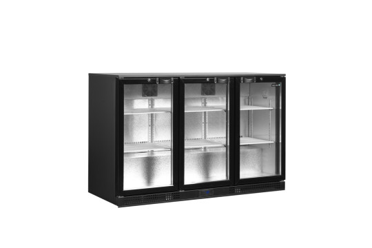 Minibar prosklené křídlové dveře, černá TEFCOLD DB301H-3