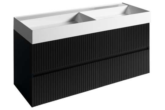 FILENA dvojumyvadlová skříňka 118x51,5x43cm, černá mat strip