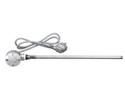 Elektrická topná tyč s termostatem, rovný kabel, 600 W, chrom