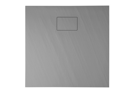 ACORA vanička z litého mramoru, čtverec 80x80x3,5cm, šedá, dekor kámen