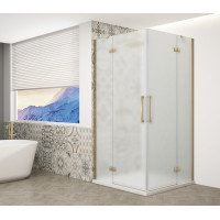 TRINITY GOLD MATT čtvercový sprchový kout 800x800mm, rohový vstup, matné sklo