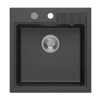 Granitový vestavný dřez mono, 50x52cm, černá