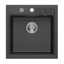 Granitový vestavný dřez mono, 50x52cm, černá