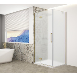 TRINITY GOLD MATT čtvercový sprchový kout 1000x1000mm, matné sklo, levé