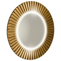 PRIDE kulaté zrcadlo s LED osvětlením v rámu ø 90cm, bronz