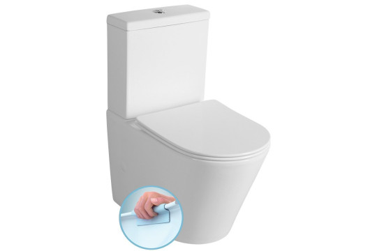 PACO RIMLESS WC kombi mísa s nádržkou, sp./zadní