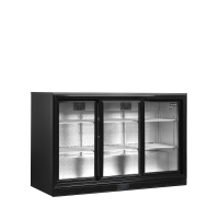 Minibar prosklené posuvné dveře, černá DB 300 S-3
