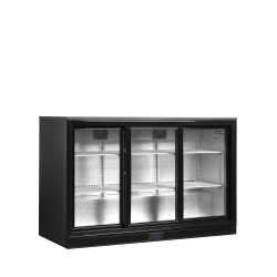 Minibar prosklené posuvné dveře, černá DB 300 S-3