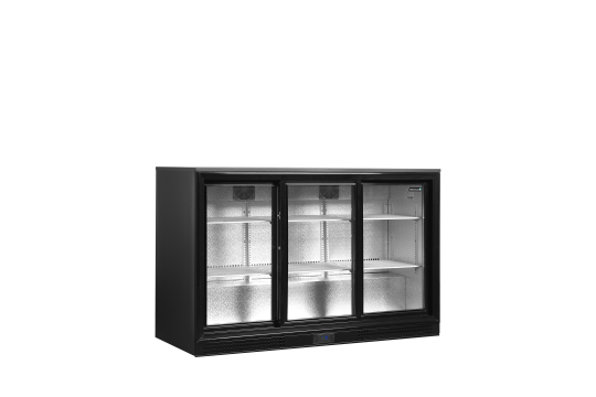 Minibar prosklené posuvné dveře, černá DB 300 S-3