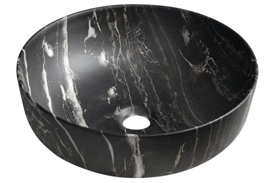RONDEA keramické umyvadlo na desku Ø 41cm, carnico mramor RONDEA keramické umyvadlo na desku Ø 41cm, carnico mramor