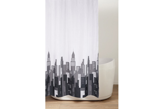 Sprchový závěs 180x200cm, polyester, město