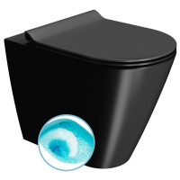 KUBE X WC mísa stojící, Swirlflush, 36x55cm, spodní/zadní odpad, černá dual-mat
