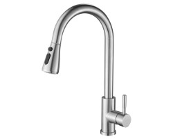 MIKELA stojánková dřezová baterie s výsuvnou sprškou, nikl