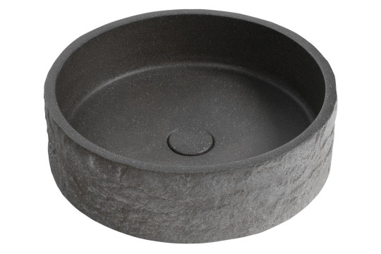 ISPIR betonové umyvadlo včetně výpusti, 40cm, černý granit