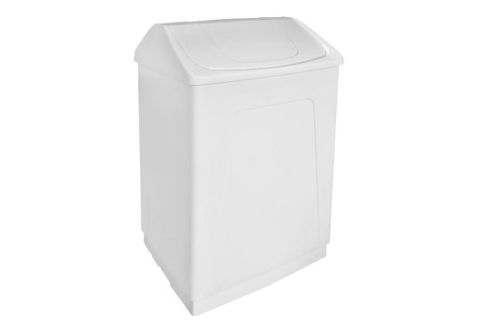 Odpadkový koš výklopný, 55 l, bílý plast ABS