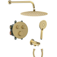SMART SELECT podomítkový sprchový set s termostatickou baterií, 2 výstupy, vyústění, zlato mat