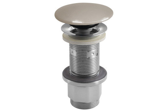 Umyvadlová výpust 5/4“, click-clack, betonová zátka, 10-80mm, písková pololesk