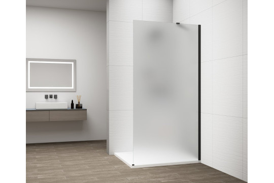ESCA BLACK MATT jednodílná sprchová zástěna k instalaci ke stěně, matné sklo, 1200 mm