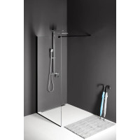 MODULAR SHOWER BLACK jednodílná zástěna pevná k instalaci na zeď, 1100 mm