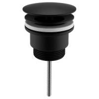 Umyvadlová výpust 5/4“, neuzavíratelná, velká zátka, 5-65mm, černá mat