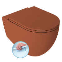 INFINITY závěsná WC mísa, Rimless, 36,5x53cm, terracotta