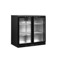 Minibar prosklené křídlové dveře, černá TEFCOLD DB201H