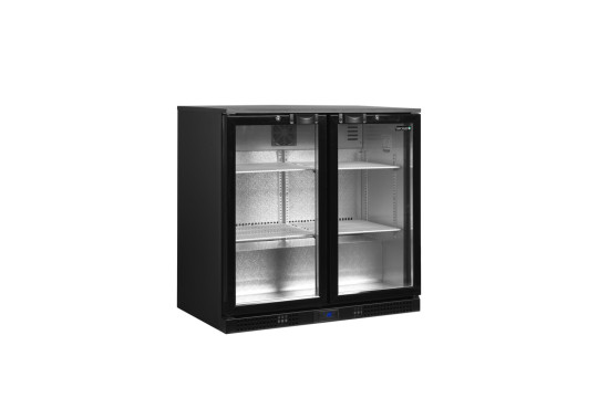 Minibar prosklené křídlové dveře, černá TEFCOLD DB201H