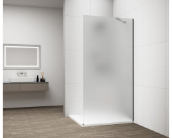 ESCA CHROME jednodílná sprchová zástěna k instalaci ke stěně, matné sklo, 1100 mm