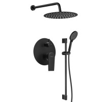 KAI podomítkový sprchový set s pákovou baterií, otočný přepínač, 2 výstupy, černá mat