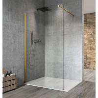 VARIO GOLD MATT jednodílná sprchová zástěna k instalaci ke stěně, čiré sklo, 1200 mm