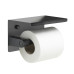 Držák toaletního papíru s poličkou, černá matná