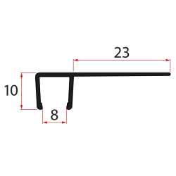 Set svislých těsnění pro sklo 8/8mm, 2000mm, černá (2ks)
