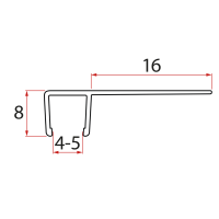Set svislých těsnění pro sklo 5/5mm, 2000mm (2ks)
