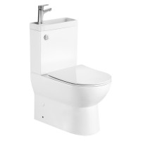 JALTA HYGIE WC kombi s umývátkem, Rimless, spodní/zadní odpad, bílá