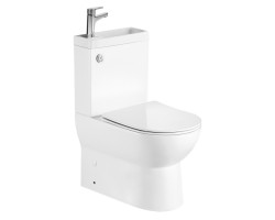 JALTA HYGIE WC kombi s umývátkem, Rimless, spodní/zadní odpad, bílá