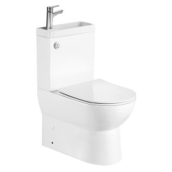 JALTA HYGIE WC kombi s umývátkem, Rimless, spodní/zadní odpad, bílá