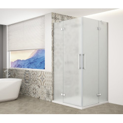 TRINITY CHROME čtvercový sprchový kout 800x800mm, rohový vstup, matné sklo