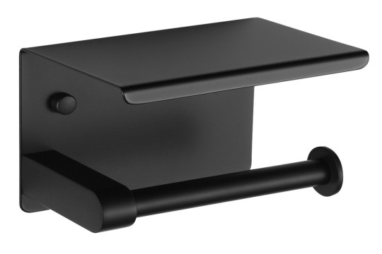 Držák toaletního papíru s poličkou, černá mat Držák toaletního papíru s poličkou, černá mat