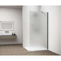 ESCA BLACK MATT jednodílná sprchová zástěna k instalaci ke stěně, matné sklo, 1400 mm