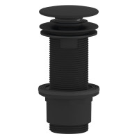 Umyvadlová výpust 5/4“, click-clack, velká zátka, 10-80mm, ABS/černá mat