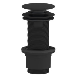 Umyvadlová výpust 5/4“, click-clack, velká zátka, 10-80mm, ABS/černá mat