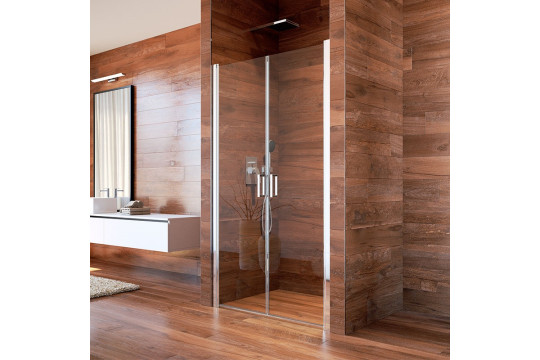 Mereo, Sprchové dveře, Lima, dvoukřídlé, lítací, 80x190 cm, chrom ALU, sklo Čiré CK80513K