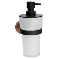 LARISSA dávkovač mýdla 250ml, mléčné sklo, černá/měď mat