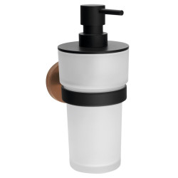 LARISSA dávkovač mýdla 250ml, mléčné sklo, černá/měď mat